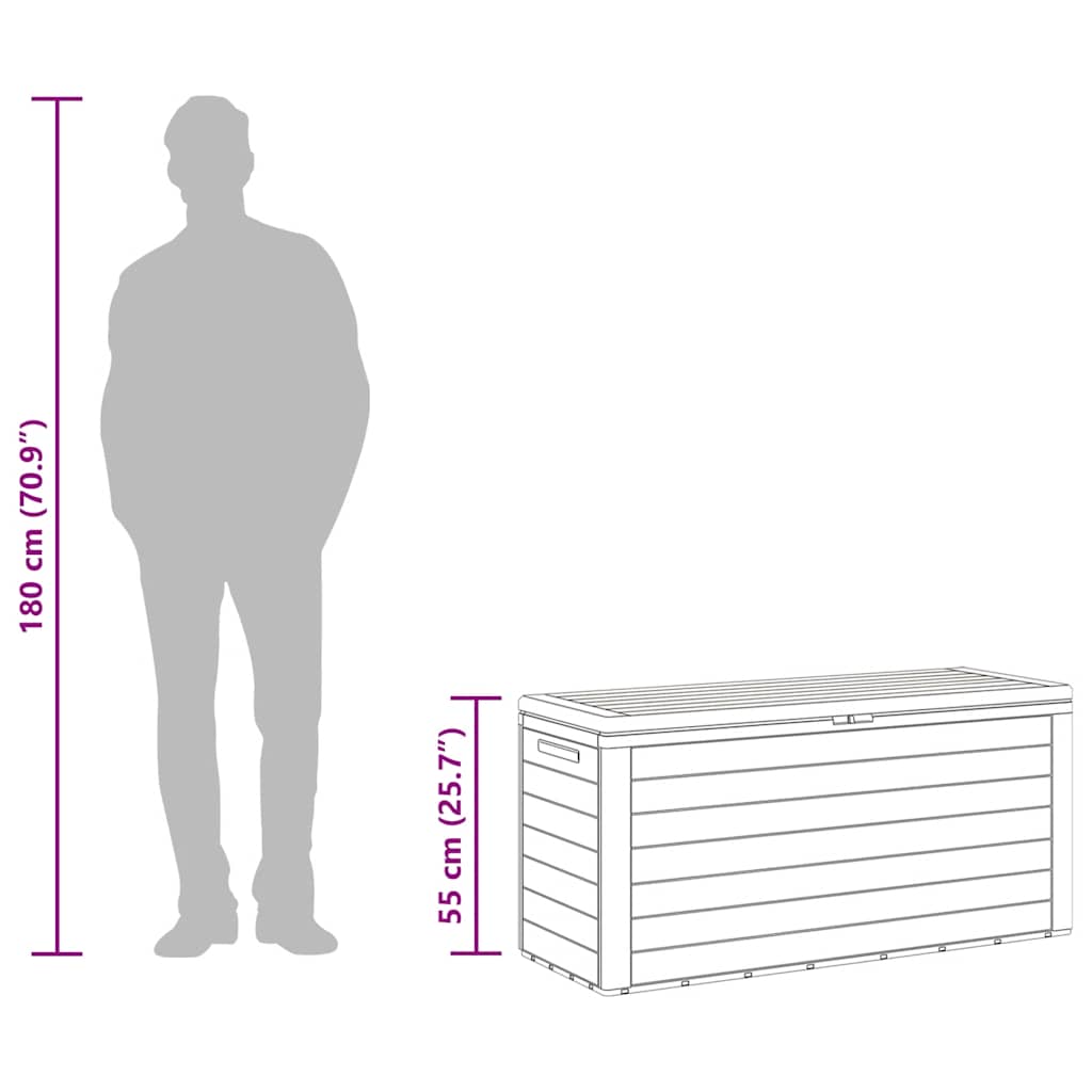 Garden Storage Box Anthracite 116x44x55 cm